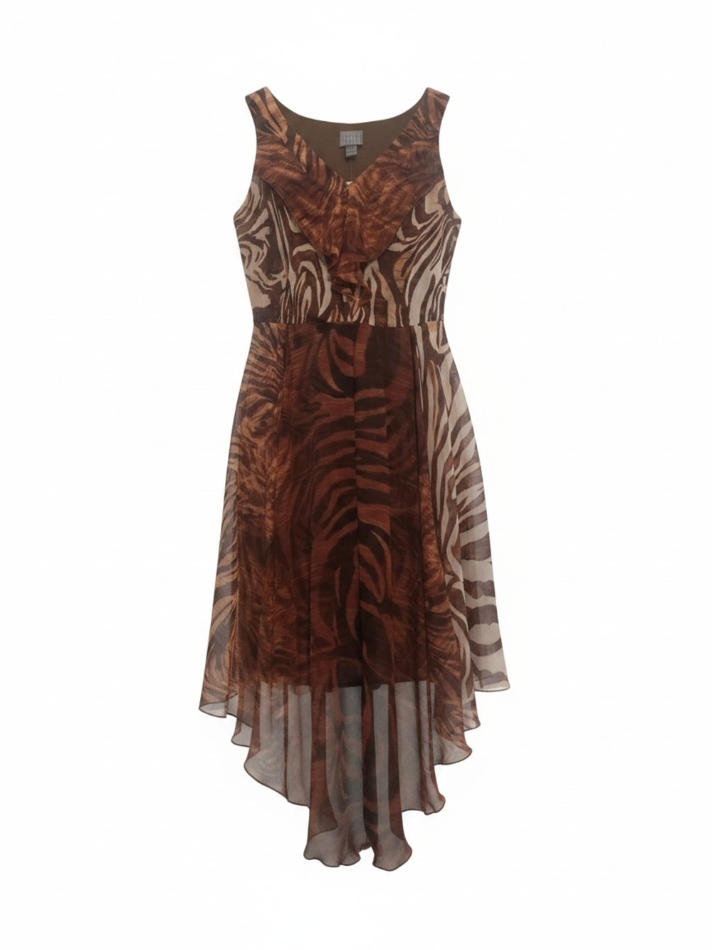 Rabbit Rabbit Rabbit Brown Animal-Print High-Low Dress